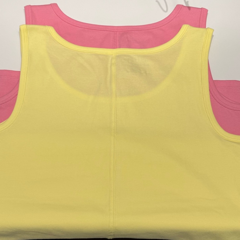 Talbots Vibrant Pink and Sunny Yellow Tank Tops Size L NWT - Picture 3 of 6
